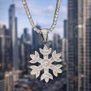 Iced Out Snowflake Pendant Necklace 2 A 54